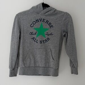 Converse Heather Gray Boys Hoodie with Classic Star Emblem Size 8-10 Years